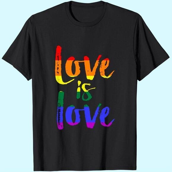 Other - Love Is Love Womens Gay Pride Slim Fit Retro Graphic T Shirt